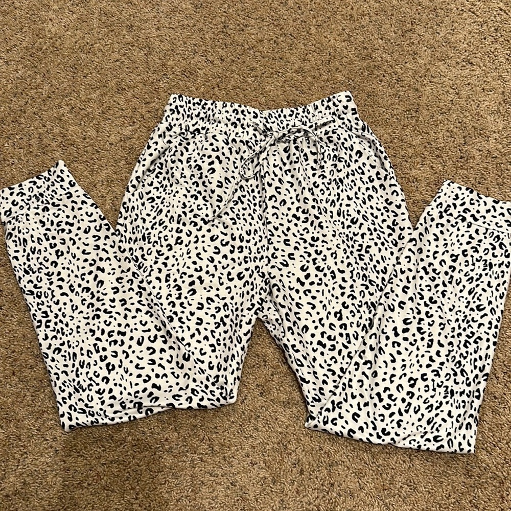 White Leopard Lounge Pants/Joggers